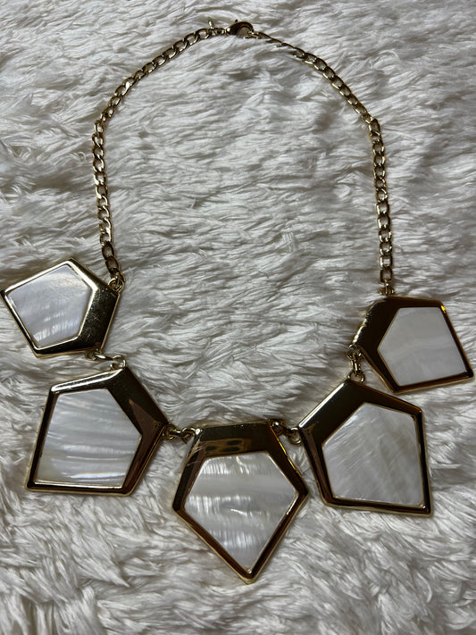 Beige and Gold Colored Necklace