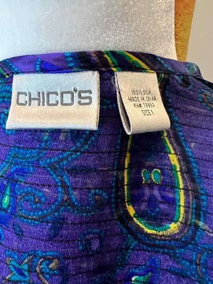 Vibrant Chico’s Silk Jacket